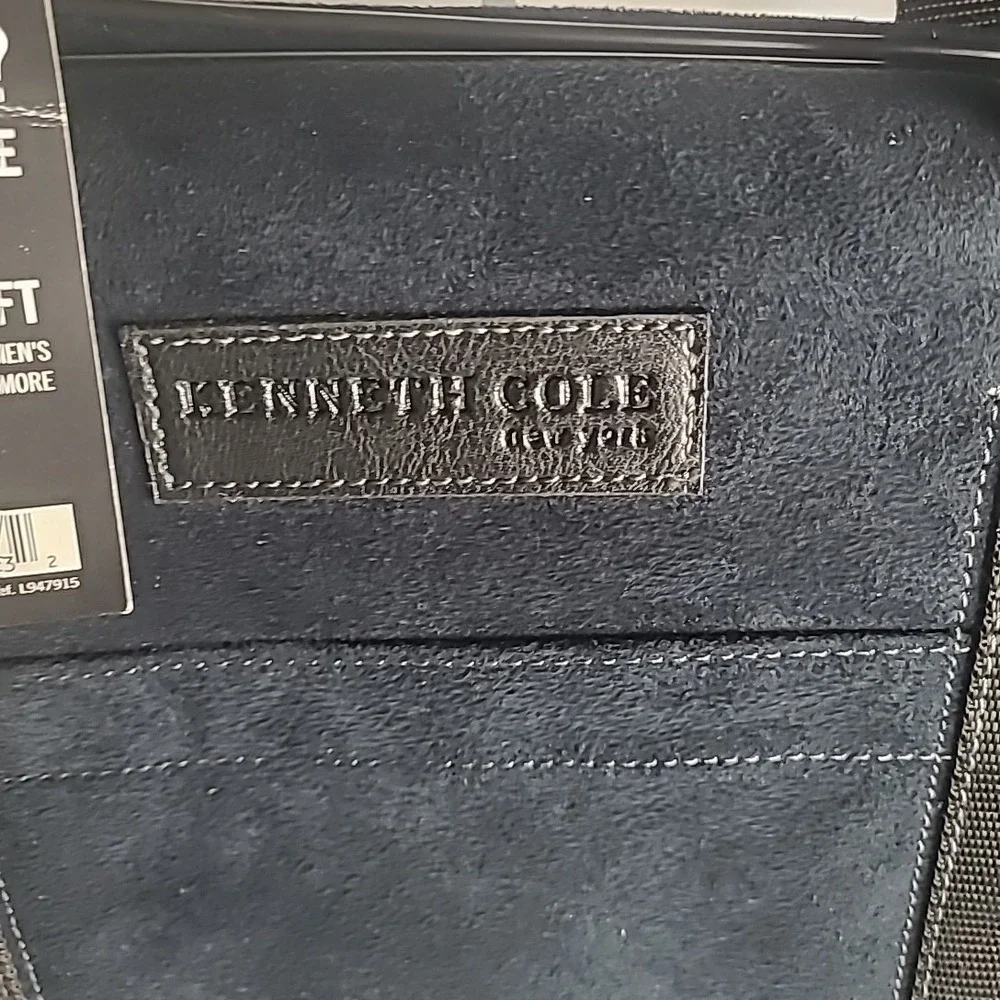 Kenneth Cole Duffel Bag Black New With Tags Faux Suede Travel Weekender Carryon